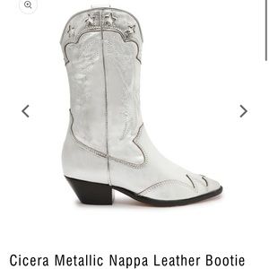 SCHUTZ Cicera Metalic Leather Booties size 7